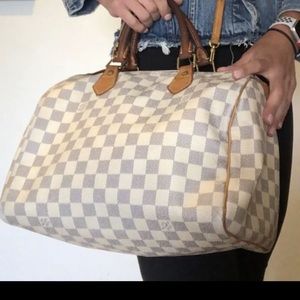 Authentic Louis Vuitton Speedy 30 Damier Azur